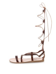 2015 mode plates confortables en cuir brun dames romaines cuisse genou <span class=keywords><strong>haute</strong></span> femmes spartiates - Product Image 1