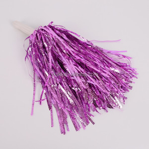 Pompoms cheerleader Joy leader Poms Metallic Foil Pom Poms squad Cheer dance sports match accessories useful - Product Image 2