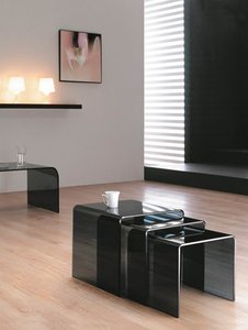 Unique Nesting <strong>Grey</strong> Glass <strong>Coffee</strong> <strong>Tables</strong> - Product Image 5