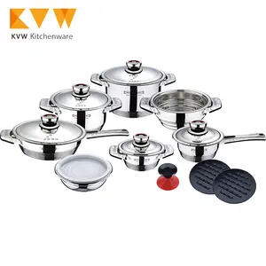 16Pcs Cookware Set Stainless Steel Pots and Pans Casserole Set Cookware