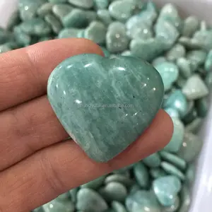 High Quality Wholesale natural Amazonite Crystal Hearts Gemstone Heart For healing