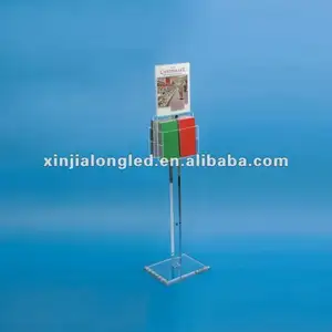 82701 Wholesale Clear Acrylic Display Stand With Sign Holder & Literature Holder Big Floor Stand Acrylic Brochure Display Stand