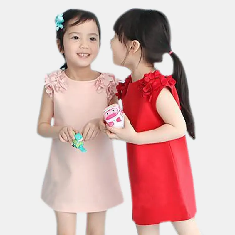 Новая модель 2017, повседневное шифоновое платье без рукавов для девочек от китайского производителя