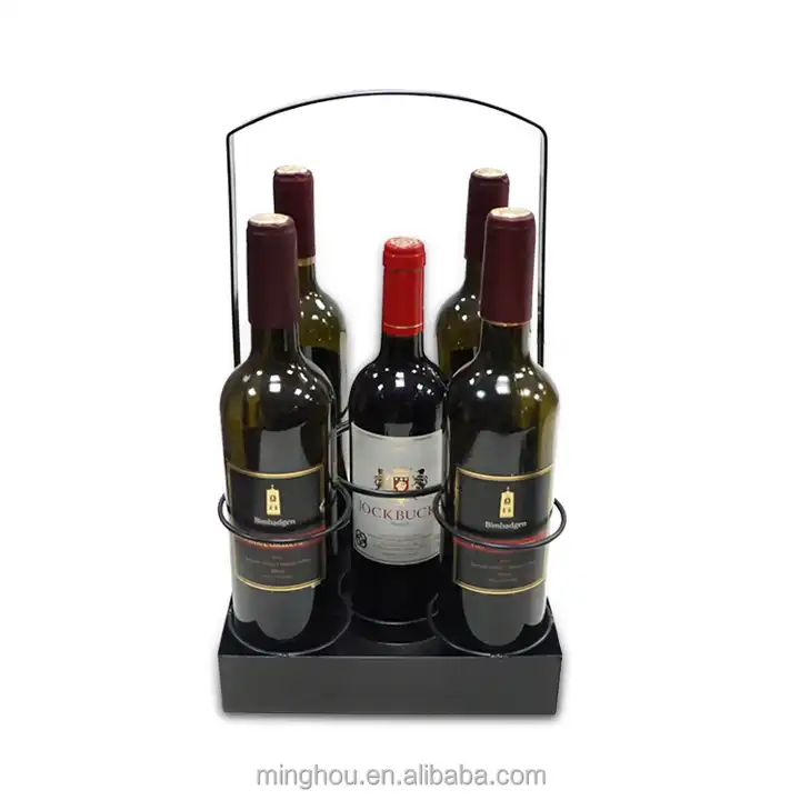 Source Porte-bouteille de vin portable en métal, pour 4 bouteilles, avec  poignée, ml on m.alibaba.com