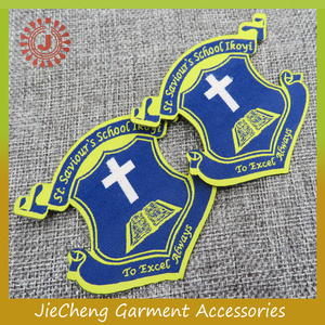 Personnalisé overlock avec fer sur le support tissé école nom badge patch Nigerial - Product Image 4