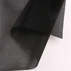 Tissu à mailles noires revêtues de Polyester, 2 m, tissu noir avec revêtement en Pvc ignifuge pour clôture