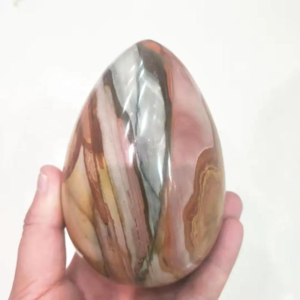 Natural de alta calidad pulido a mano marino jaspe huevo de cristal para la decoración de la casa