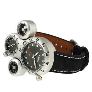 Oulm 1149 Fashion Dual Time cinturino in pelle <span class=keywords><strong>da</strong></span> uomo orologio <span class=keywords><strong>da</strong></span> polso al quarzo orologio sportivo <span class=keywords><strong>da</strong></span> <span class=keywords><strong>esterno</strong></span> di Design in acciaio di alta qualità - Product Image 4