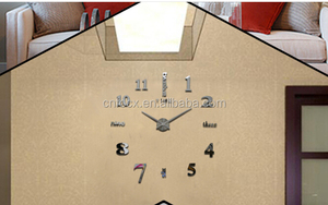 <strong>DIY</strong> Silver Large 3D Wall <strong>Clock</strong> / Home Decorative Mirror Wall <strong>Clock</strong> / Wall Sticker Decal <strong>Clocks</strong> - Product Image 3