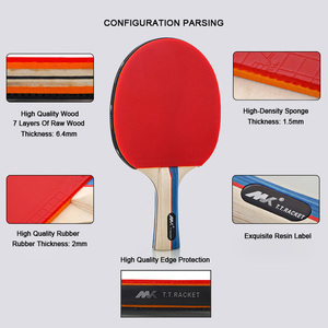 Raqueta de Tenis de Mesa Profesional Personalizada de Fábrica, Raqueta de <span class=keywords><strong>Ping</strong></span> <span class=keywords><strong>Pong</strong></span> de Goma Deportiva, Estuche de 7 Capas, Precio al por Mayor - Product Image 6