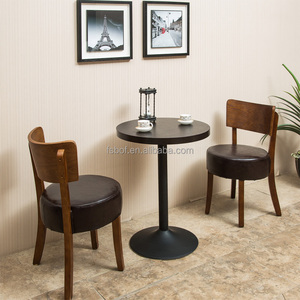 Nieuwe mode cafe meubels goedkope gebruikt restaurant ronde tafels en lederen stoelen jeugd tafel en houten stoel sets designer R1758