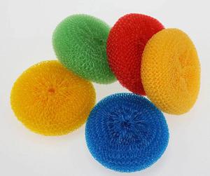 Plastic pot scrubber/schoonmaken bal mesh schuursponsje