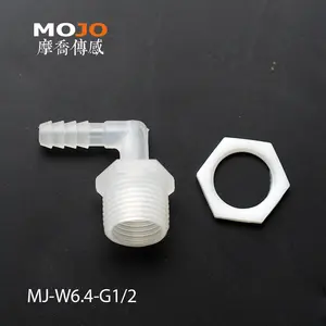 MJ-W6.4-G1/2 (con tuercas), tipo de codo, manguera de tubo con púas 1/4 a G1/2, Conector de manguera de agua de rosca externa