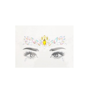 Autocollants de tatouage de gemme temporaire auto-adhésifs personnalisables Rhinestone Eyeliner Face Jewelry for Festivals - Product Image 5