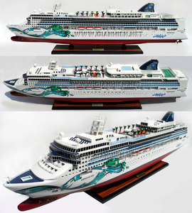 Norwegian JADDE vietnamita Acacia modelo de madera barco estilo náutico artesanía pintada regalo de negocios - Product Image 1
