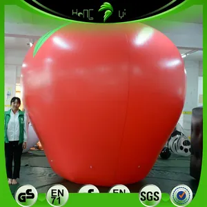 Balon Obral PVC Bentuk Apple Tiup Iklan Merah Raksasa