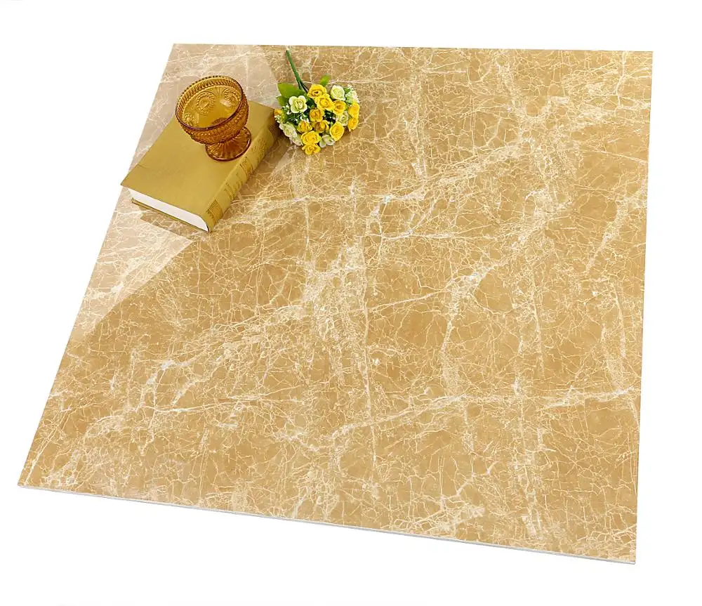 24''x24'' Light Coffee Color Porcelain Polished Foshan Ceramic Glazed Floor Tile