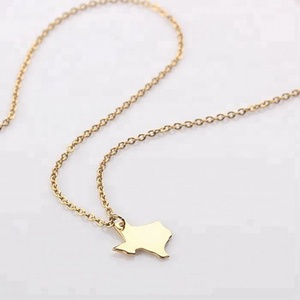 Mecylife Tiny Staat Hanger Ketting Gold Staat Met Hart Texas Charme Ketting