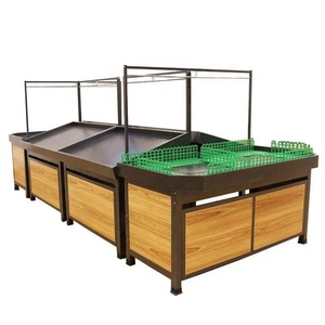 Estante para verduras y frutas de supermercado, material de acero y madera, nuevo estilo - Product Image 4