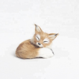 Realistico realistico che dorme <span class=keywords><strong>volpe</strong></span> peloso animale statua piccola <span class=keywords><strong>volpe</strong></span> animale figurina <span class=keywords><strong>volpe</strong></span> marrone - Product Image 5