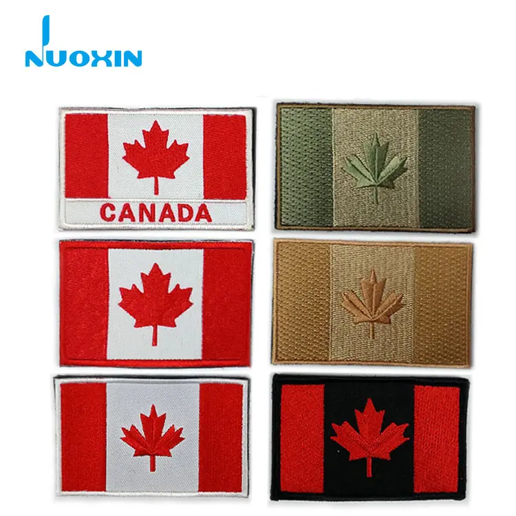 Nuoxin Custom Borduren Canadese Vlag Patch Met Ijzer