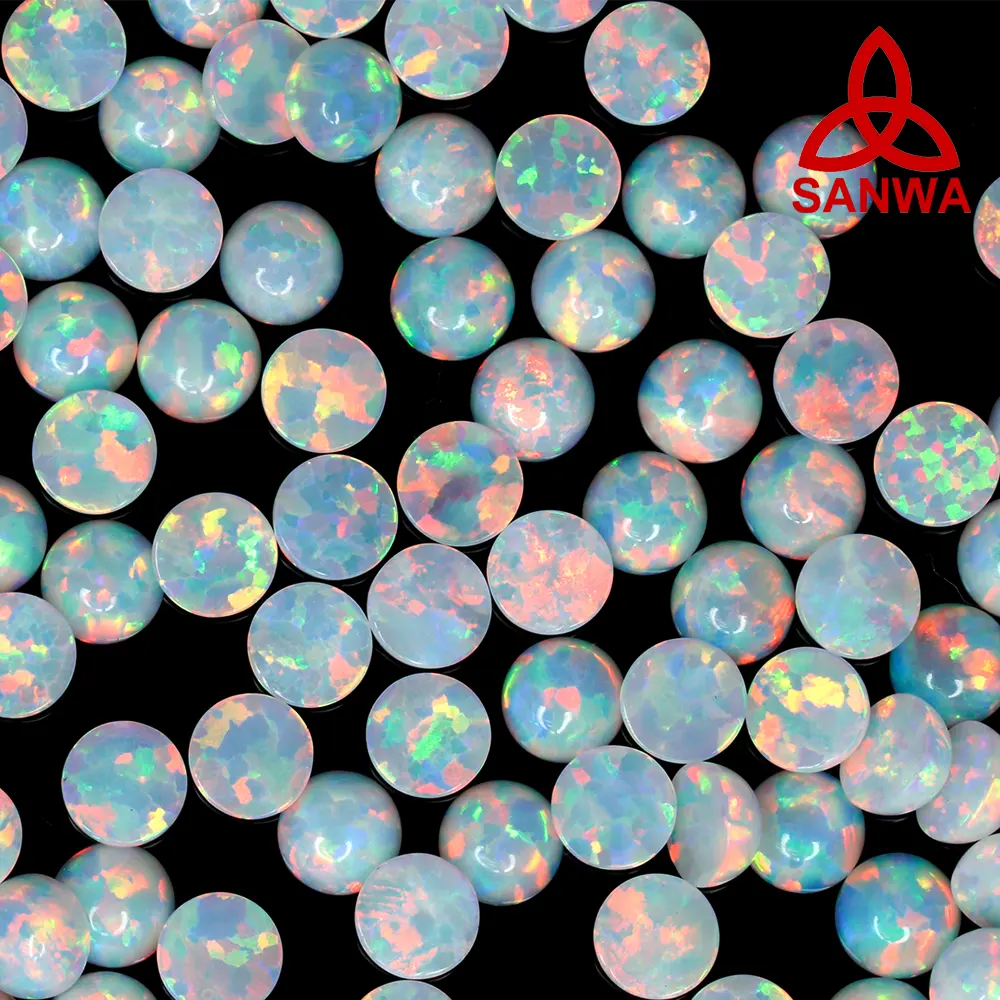 Kustom 3Mm Lab Dibuat Opal Cabochon, Sintetis Opal Longgar Manik-manik Dalam 92 Warna Langsung Partai Besar untuk Menciptakan Perhiasan Fashion