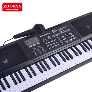 Zhorya 61 Kunci Keyboard Simulasi Elektronik, Piano Profesional dengan Mikrofon