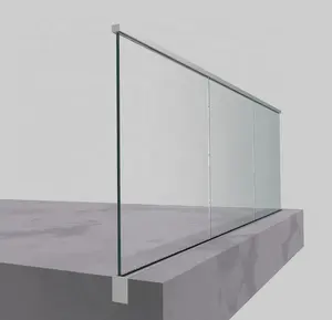 frameless glass railing with Embedded mounted u channel