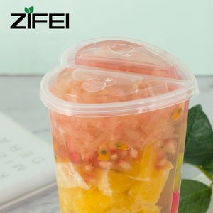 700 مللي القلب شكل كوب بلاستك التوأم انقسام بوبا كأس PP - Product Image 5