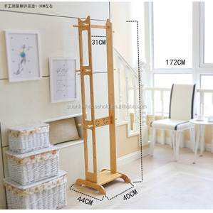 Semplice verticale Gancio di Bambù Naturale Hat Coat Rack - Product Image 4