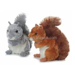 Vente en gros petit écureuil jouets en peluche mignon animal en peluche velboa peluche douce écureuil enfant personnalisé dessin animé peluche douce écureuil brun