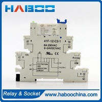 Micro intermediato eletromagnético, tomada de 24vac hf41f dc de relé 5 pinos de cor branca 6a/250vac 6a/30vdc
