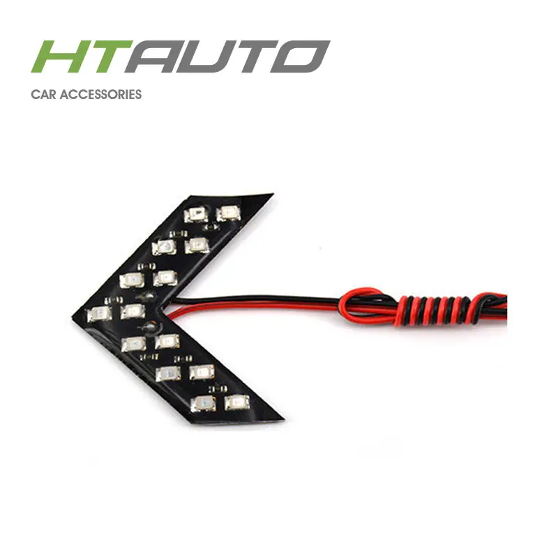 HTAUTO 턴 라이트 3528 칩 14 SMD LED 사이드 미러 플래시 화살표 조명 미니 자동차 오토바이 신호등