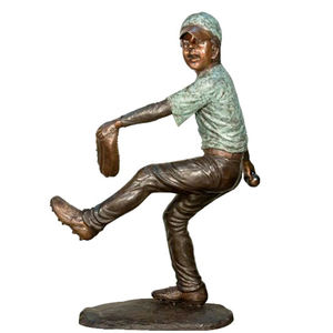 Patung Bisbol, Patung Olahraga Kerajinan Logam Ukuran Hidup Patung Pemahat Bisbol Perunggu - Product Image 6