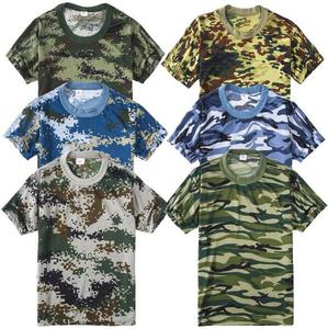 Camiseta camuflada masculina, camuflada azul do deserto da impressão digital do poliéster 100%