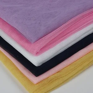 Polyester 40D Dress Net Elastic Tulle Fabrics For Girl
