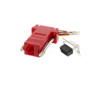 Màu Be RS232 DB9 D-SUB 9 pin nữ để 8P8C CAT5e CAT6 CAT7 RJ45 nữ Lan Modular nối tiếp adapter - Product Image 2