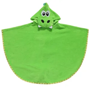 Ensembles de serviettes de bain Cape coiffée de dinosaure, Cape Cape d'animal Robe de bain Poncho à capuche pour enfants Couverture à capuche