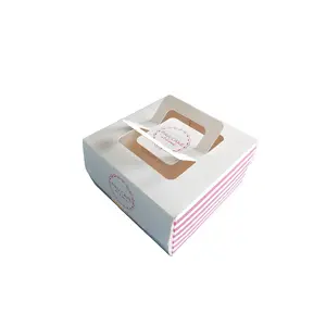 Bulk Kraft Paper Window Clear 4 6 12 24 Hole Muffin Cup Cake Cupcake Packaging Box Wholesale Custom Transparent Mini Cupcake Box