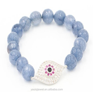Pulseras tejidas evil Eyes cristal azul sección ágata ojos malvados pulseras de cristal azul - Product Image 1