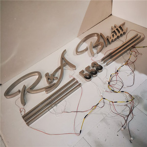 <span class=keywords><strong>3d</strong></span> ที่กำหนดเองโลหะสแตนเลส halo lit letter illuminated led backlit โลโก้ป้าย - Product Image 6