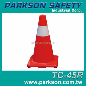 กรวยจราจรพีวีซีสีส้มคุณภาพสูงจากไต้หวัน ฐานหนา แถบสะท้อนแสงความเข้มสูง ฐานตั้งมั่นคง ปลอดภัยสำหรับการจราจร - Product Image 2