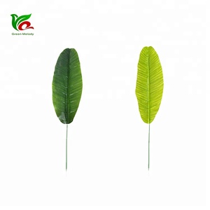 Vente directe d'usine Feuilles de <span class=keywords><strong>bananier</strong></span> artificielles en plastique Grandes feuilles vertes Feuilles de jungle artificielles - Product Image 1