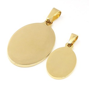 Liontin Oval Bulat Kosong dari Baja Anti Karat dengan Ukiran Kustom - Product Image 6