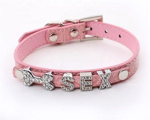 <span class=keywords><strong>Collar</strong></span> de cuero ostentoso duradero, <span class=keywords><strong>collar</strong></span> de cachorro de caniche con letras DIY de diferentes colores, Gato Bully <span class=keywords><strong>Pitbull</strong></span> - Product Image 6