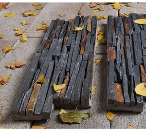 Bán Sỉ Gạch Ốp Tường Đá Xếp Chồng Màu Đen Gạch Ốp Tường Bên Ngoài - Product Image 1