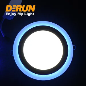 Ultra-Thin RGB LED Panel Recessed Ceiling Light 6 + 3w Color Changing Round Ceiling Downlight , LPL-COLOR