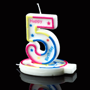 <strong>Rainbow</strong> Colorful Outline Happy <strong>Birthday</strong> <strong>Decoration</strong> and Star Printed Number Candle - Product Image 3