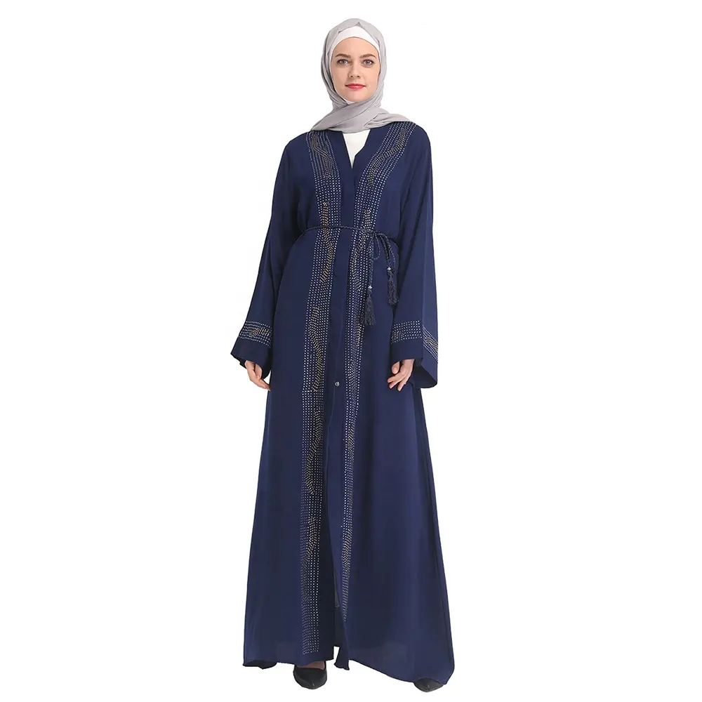 2019 좋은 새로운 디자인 우수한 품질 크레페 돌 캐주얼 abaya 여성 오픈 abaya 드레스