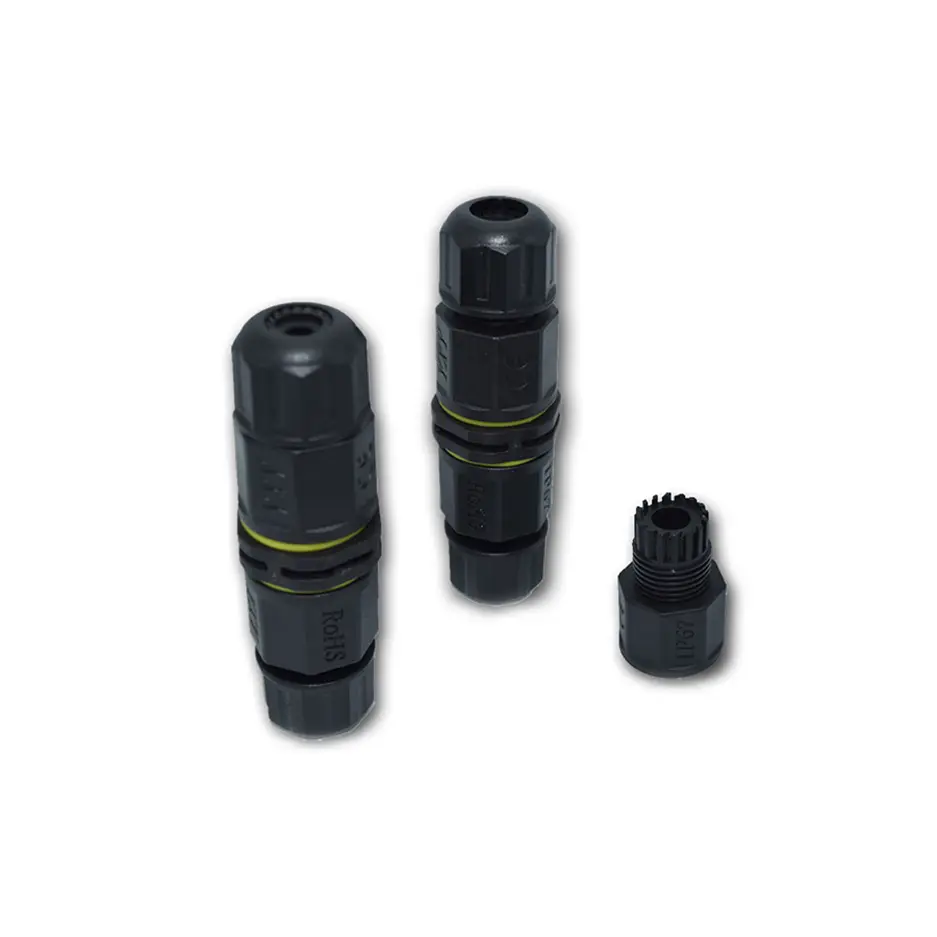 Connect Connector 3 Pin Fast Outdoor Ip68 2way Waterproof Nylon Adapter Black 3M Flat Head Ypfs-m20-2t3c CN;GUA Copper YXY